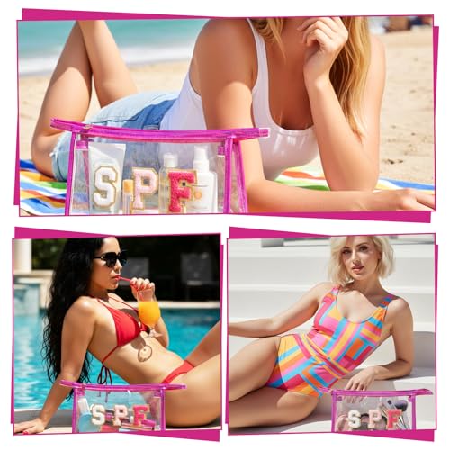 Clear Waterproof Sunscreen Beach Bag & Travel Cosmetic Pouch