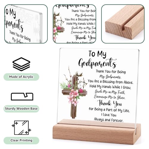Godparents Gifts Acrylic Plaque with Stand - Appreciation Sign