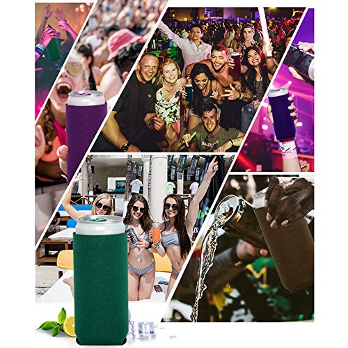 MICROCOSMOS Slim Can Coolers - 12 Pcs Collapsible Soda Sleeves