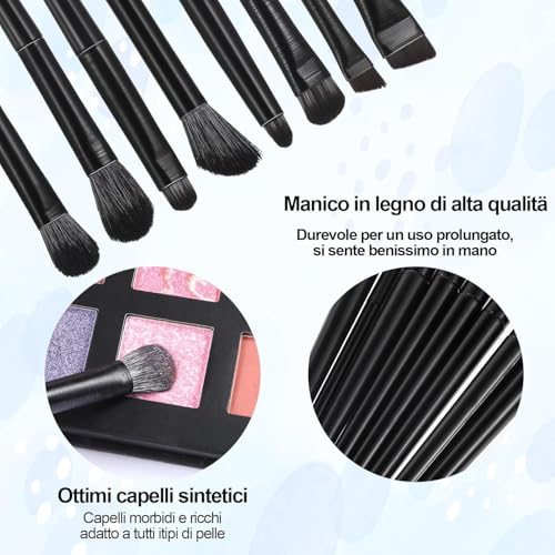 Ahltoiex 8 Pcs Professional Eye Makeup Brushes Set for Eyeshadow Smudging and Eyeliner
