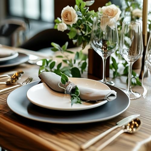 Ohola Stainless Steel Dog Pattern Napkin Rings Set of 6