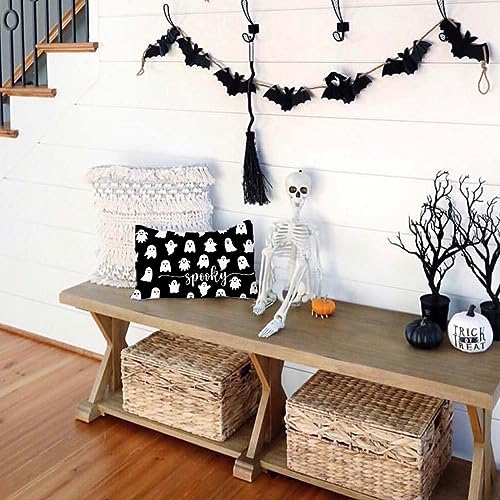 PANDICORN Halloween Throw Pillow Cover 12x20 Inch Spooky Ghost