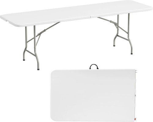 Elevon Heavy Duty Folding Table - 8 Feet Adjustable Height | Portable for Indoor & Outdoor Use