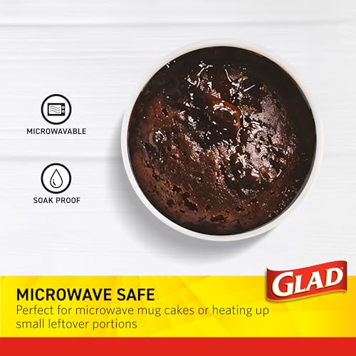 Glad Everyday Disposable Paper Snack Bowls 12 oz Blue Wave Print, Pack of 20