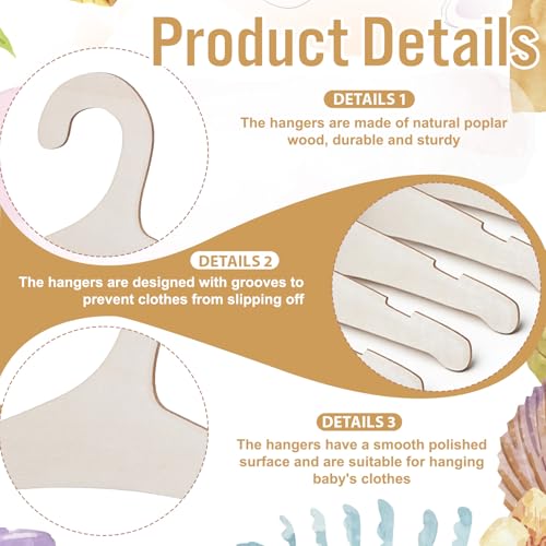 10-Pack Anti-Slip Wooden Baby Hangers for Newborns & Toddlers