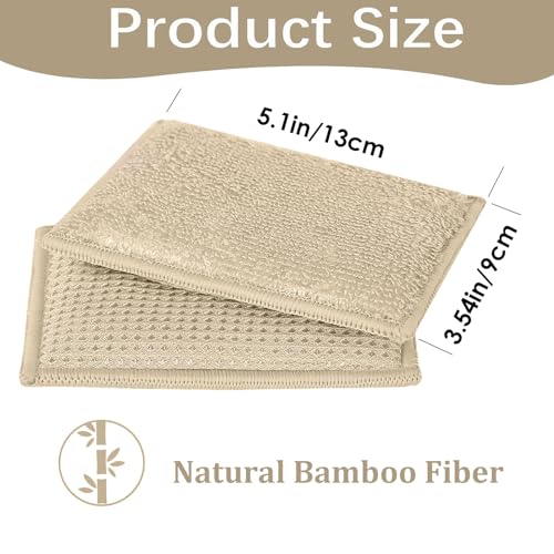 Eco-Friendly Bamboo Dish Sponges - 6 Pack for Kitchen Cleaning