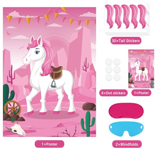 Pin The Tail On The Horse Game - Western Party Decoration