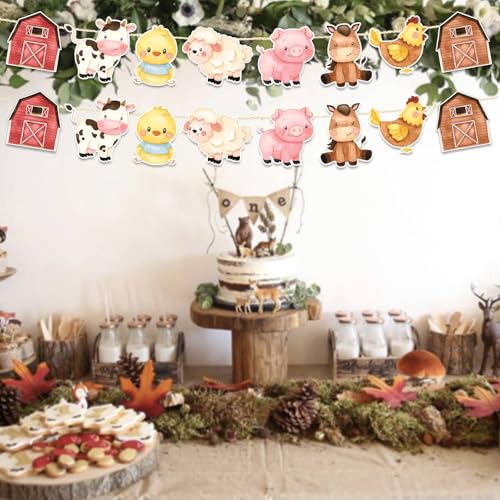 Farm Animal Baby Shower Banner - Welcome Baby Party Decoration Supplies