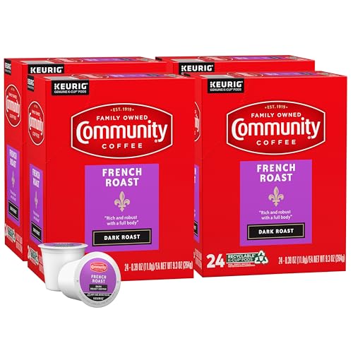 Community Coffee French Roast Coffee Pods, Extra Dark Roast, 96 Count