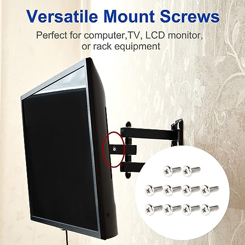 M4 x 10mm Stainless Steel TV Mounting Screws - 10 Pack