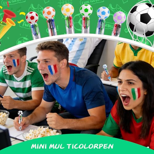 24 Pack Multicolor Soccer Mini Pens - Fun Party Favors for Kids