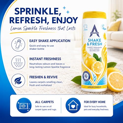 Astonish Lemon Carpet Powder Deodorizer - 12.3 oz Odor Eliminator