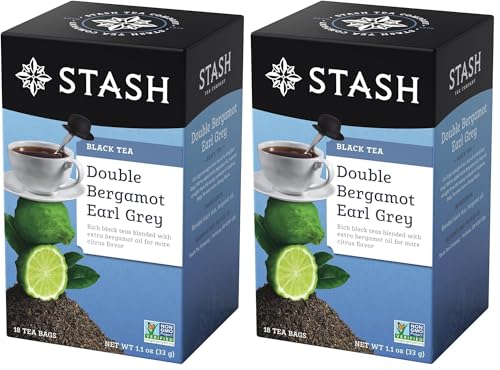 Stash Double Bergamot Earl Grey Black Tea, 18 Tea Bags (Pack of 2)