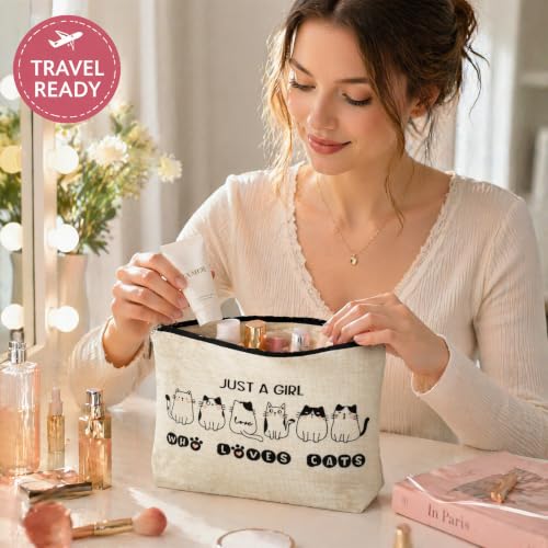 Cat Mom Makeup Bag - Funny Cat Themed Travel Cosmetic Pouch for Women