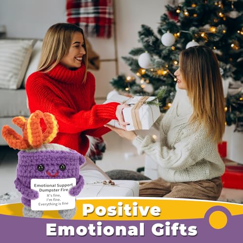 AGIFTMIND Purple Emotional Dumpster Fire Crochet Doll - Hilarious Handcrafted Gift