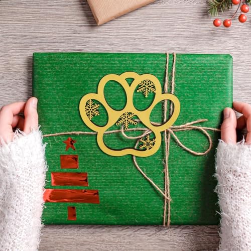 Personalized Wooden Dog Paw Ornament for Christmas Decor