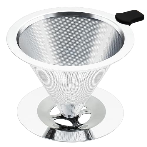 MEET GREAT Stainless Steel Pour Over Coffee Dripper - Reusable Filter