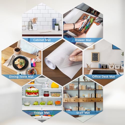 Self-Adhesive Shelf Liner - Clear 11.8" x 59" Waterproof Kitchen Mat
