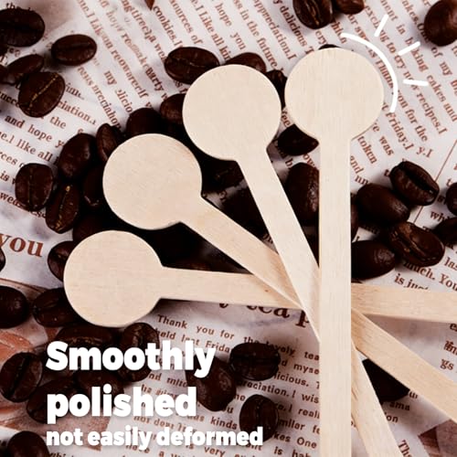 Wooden Coffee Stirrers - 20 Pack Eco-Friendly 6 Inch Stir Sticks
