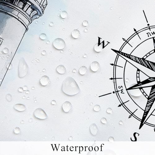Coastal Lighthouse Shower Curtain 72x72 | Waterproof Fabric