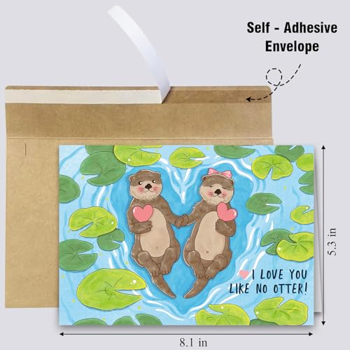 Cute Otter Valentine's Day Card - Punny Love Greeting Card