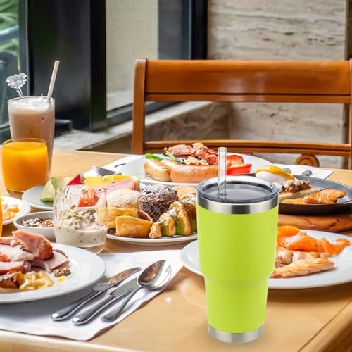 Ullnosoo 9-Inch Reusable Straws Set for YETI Tumblers - 4 Pcs with Cleaning Brushes