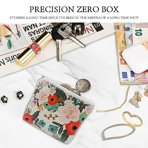 DEEZOMO Mini Leather Coin Purse Wallet and Portable Makeup Pouch