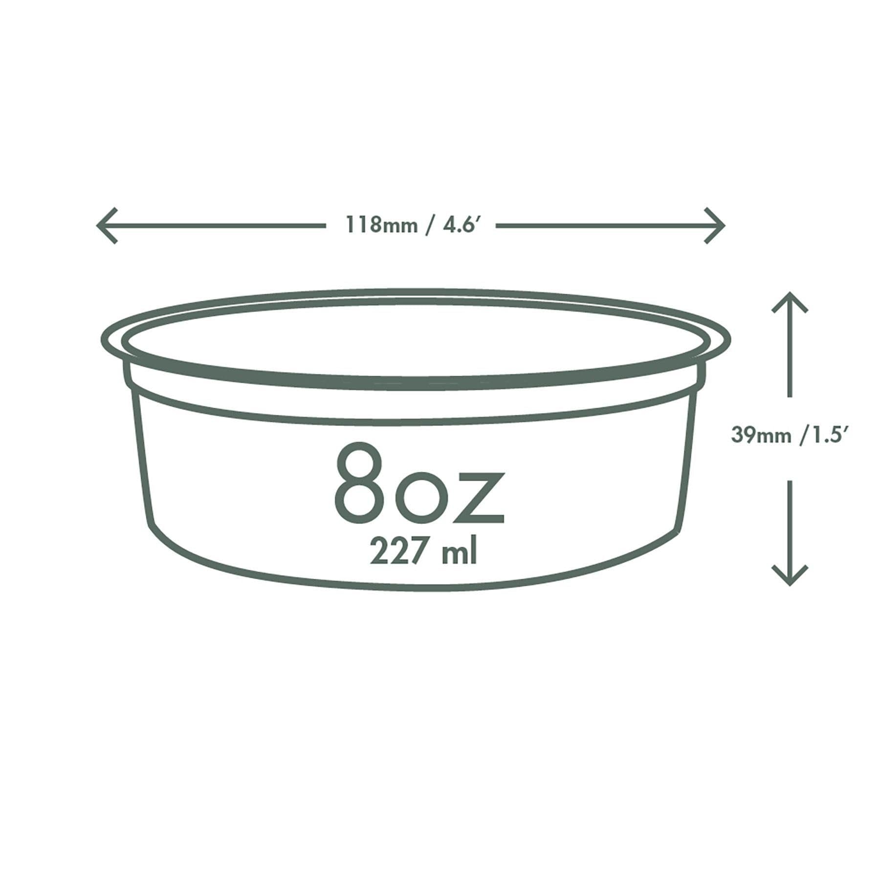 Vegware Compostable 8oz Clear Round Deli Containers, Case of 500, PLA Plastic Meal Prep, Made from PLA, A Renewable Material Made from Plants, One Lid Fits All Sizes