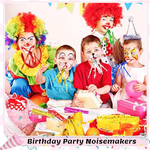 12 Pcs Mixed Color Glitter Metallic Noise Makers - Party Blowers