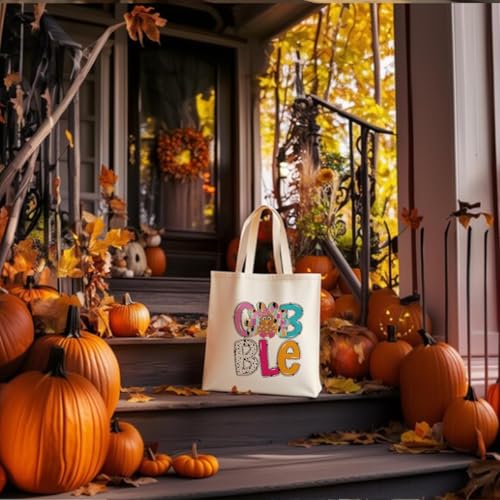 Fall Thanksgiving Halloween Tote Bag Gift for Women Friend Gobble 1
