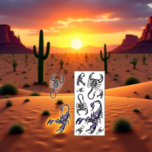 Large Black Scorpion Temporary Tattoo Waterproof Realistic Body Art