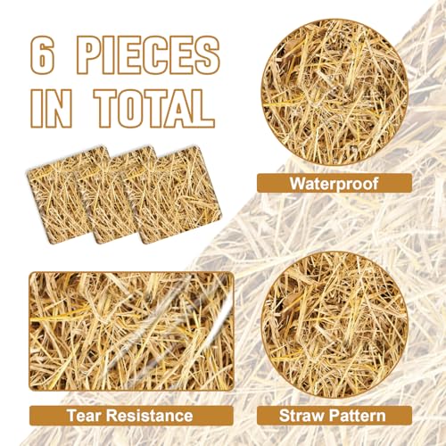 6Pcs Straw Table Runner Set - 14x108 Inch Farmhouse Decor