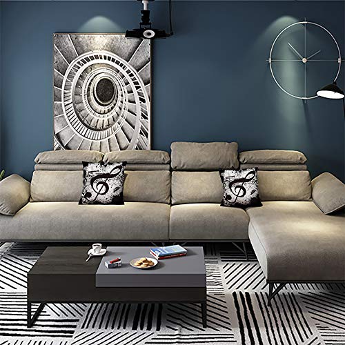 Music Notes Throw Pillow Cover, 18x18 Inch Decorative Linen Case (Ofo-0111)