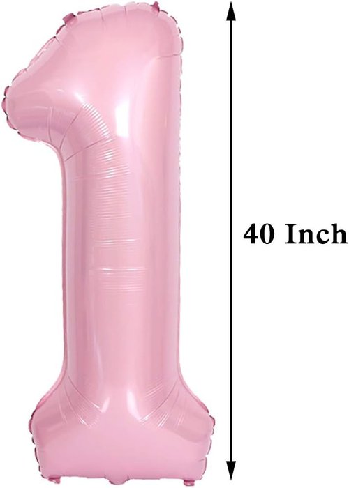 JANOU 40-Inch Pink Helium Foil Balloon - Perfect for 1st Birthday & Baby Shower Decorations