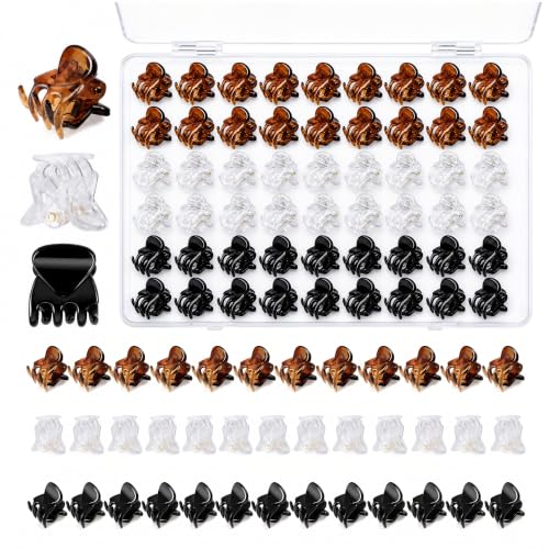 DZKZO 54Pcs Mini Hair Claw Clips 0.6 Inch Small Plastic Hair Clips