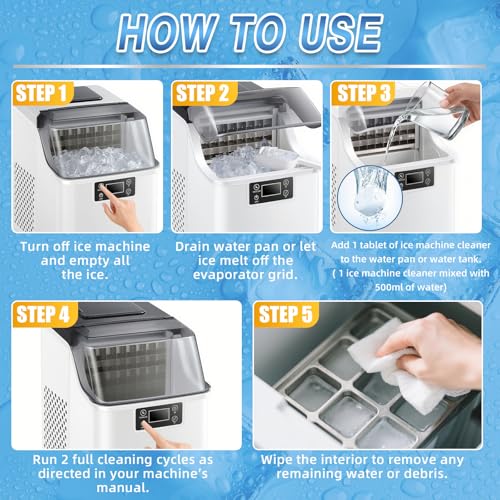 Bellisinno Ice Maker Cleaner Tablets - 36 Pack, Nickel-Safe Scale Remover