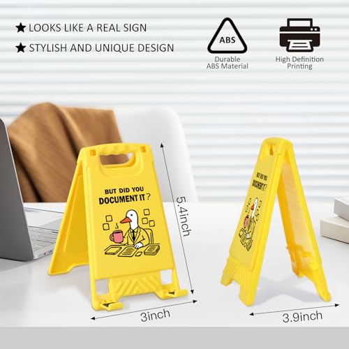 Funny Office Decor Desk Sign with Phone Stand and Mirror