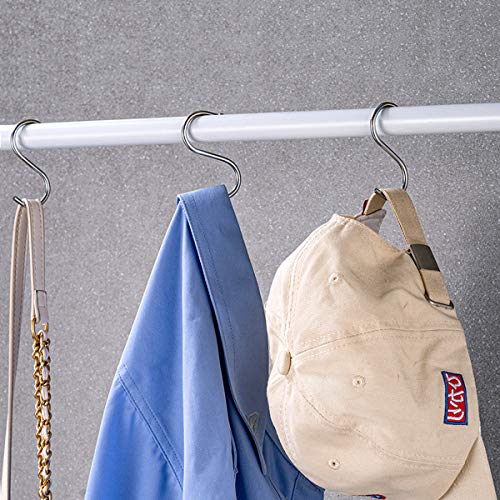 40-Pack Heavy Duty S Hooks - 2.75 Inch Stainless Steel for Kitchen & Home