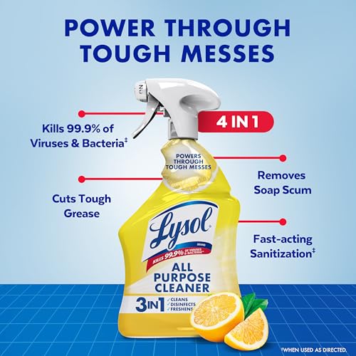 Lysol All Purpose Disinfectant Spray Lemon Breeze 32oz Pack of 2