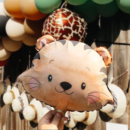 6 Pcs Small Animal Foil Balloons - Jungle Safari Birthday Party Decor