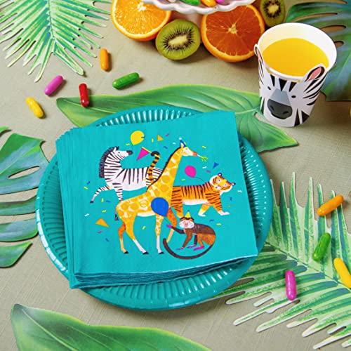 Safari Animal Themed Paper Plates - 8 Pack, 9-Inch Eco-Friendly