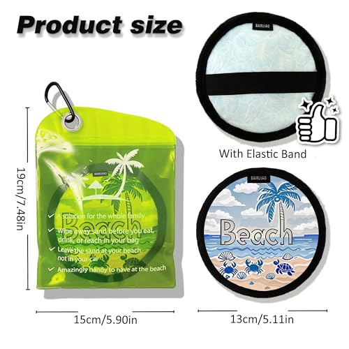 Beach Sand Remover Bag with Elastic Band - Blue Waterless Foot Cleaner