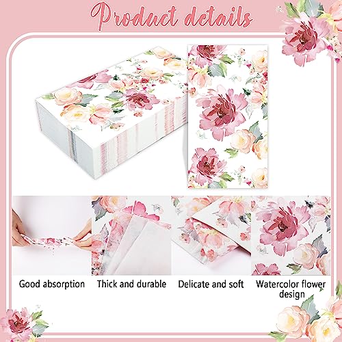 Fairooth 50-Pack Floral Paper Napkins, 3-Ply Watercolor Guest Hand Towels