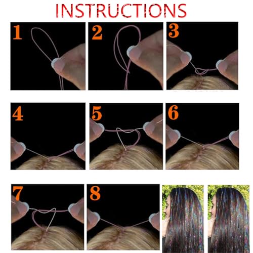 Lake Blue Hair Tinsel Extensions 44 Inch Glitter Fairy Hair Kit