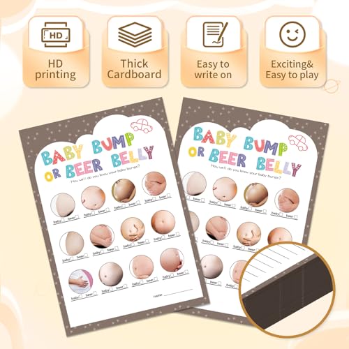 OLOUTAB Baby Shower Beer Belly Game - Hilarious Icebreaker for 50 Guests