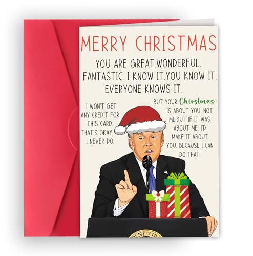 Funny Christmas Card for Husband Wife, Trump Holiday Greeting Card
