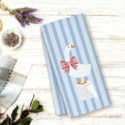 MOLYUB Goose and the Toilet Paper Decorative Waffle Hand Towel 16x24