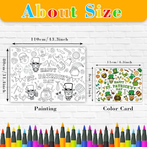 St. Patrick's Day Coloring Tablecloth – Disposable Craft Cover 43.3x31.5
