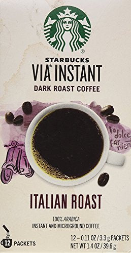 Starbucks VIA Ready Brew Instant Coffee, Italian Roast, 12 Single Packets