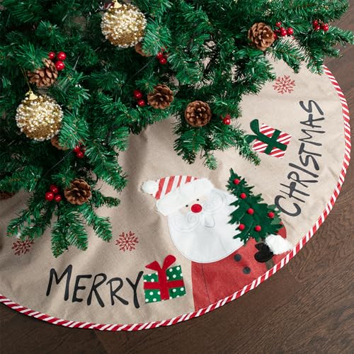 Mr. Pen Christmas Tree Skirt 48 Inch Burlap Holiday Decor